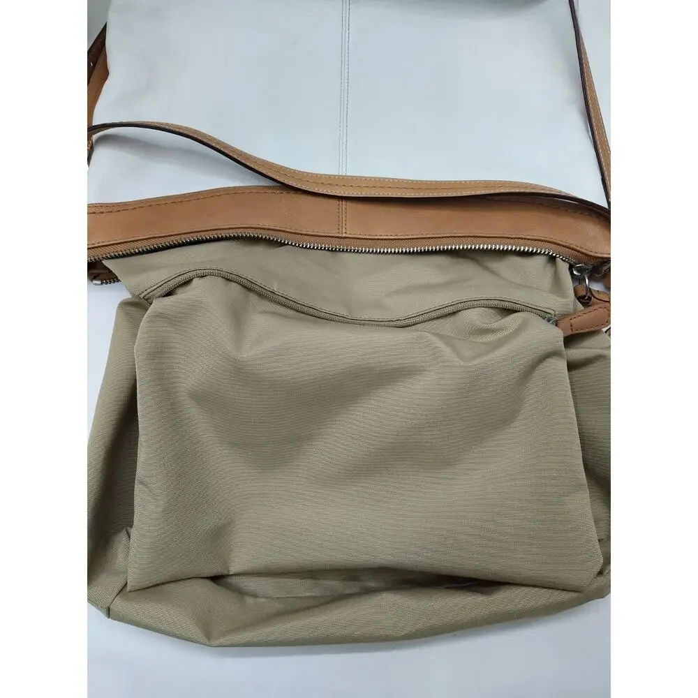 Coach Ashley White Leather Zipper Closure Hobo Crossbody Bag
